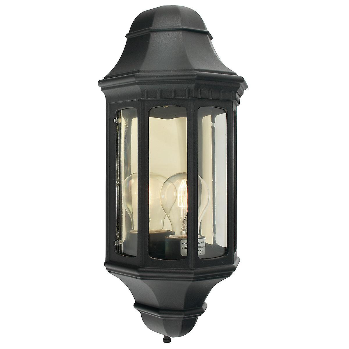 Malaga 1 Light Outdoor Wall Lantern Black IP44 E27