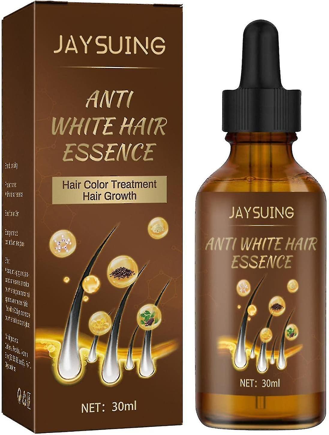 Niutu0 Anti White Hair Essence White To Black Hair Essence Scalp Massage Moisturizing Hair Growth Essence Fk