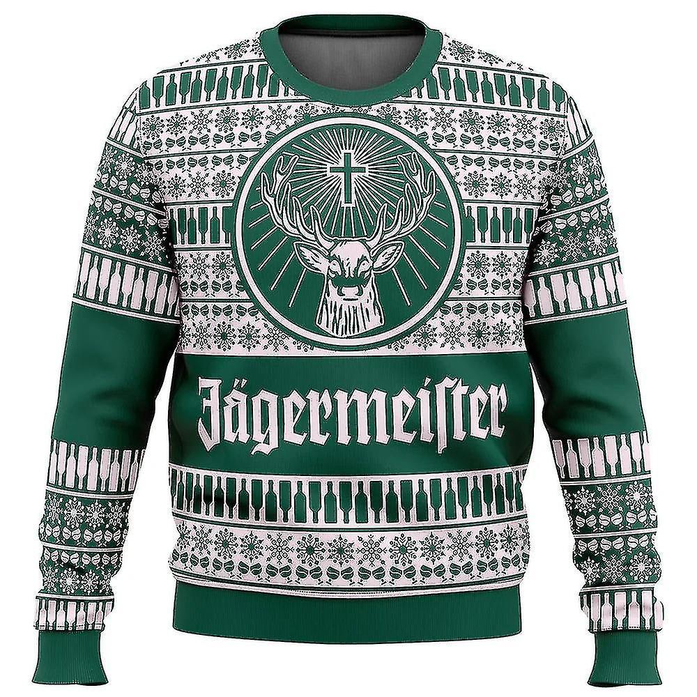 Seenlin Bebetter Jagermeister Ugly Christmas Sweater Pullover Men's 3d Sweatshirt Tops Autumn And Winter Clothing A 3 L