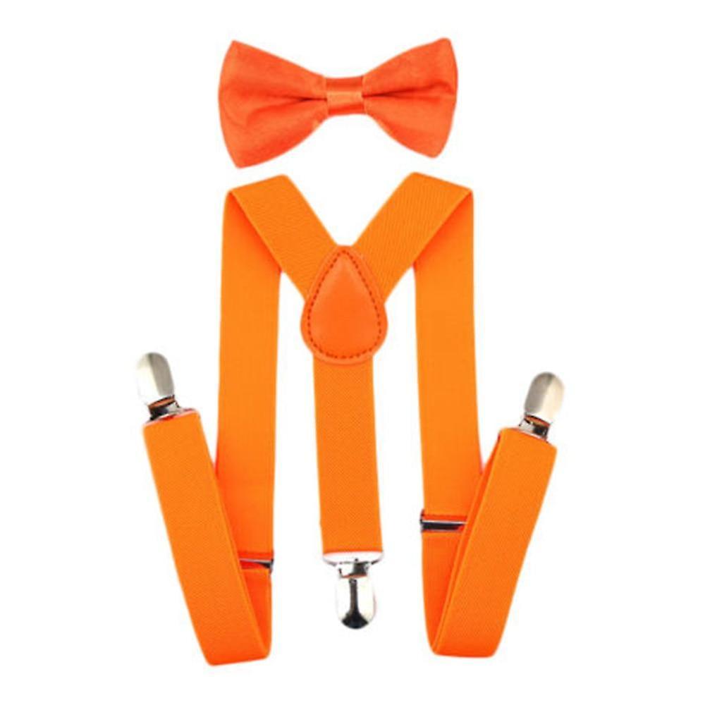 Slowmoose Kids Suspenders With Bowtie Accessories Orange