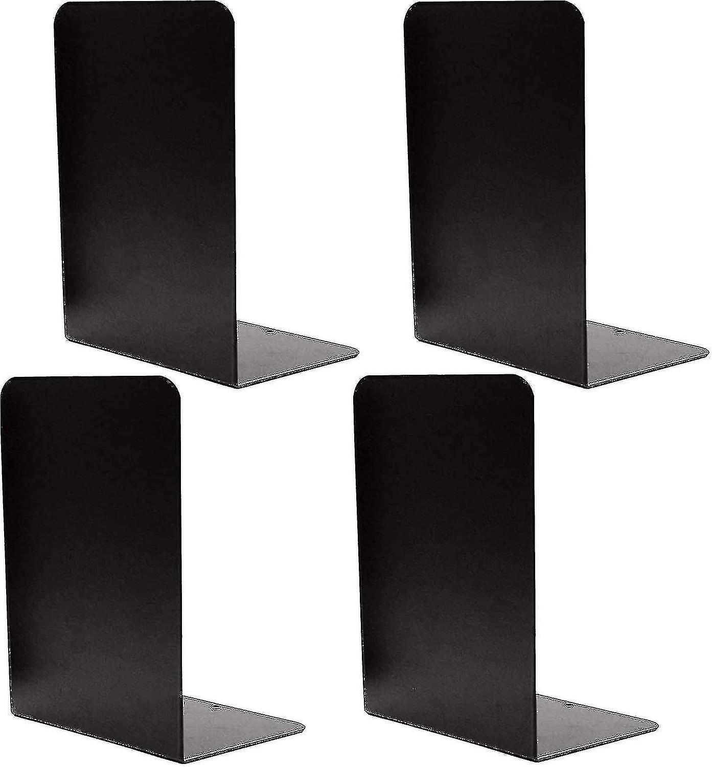 Mjju 4pcs Heavy Duty Black Decorative Metal Bookends,metal Book Ends Supportwith Non-slip Rubber [reduced!!!new Offer]