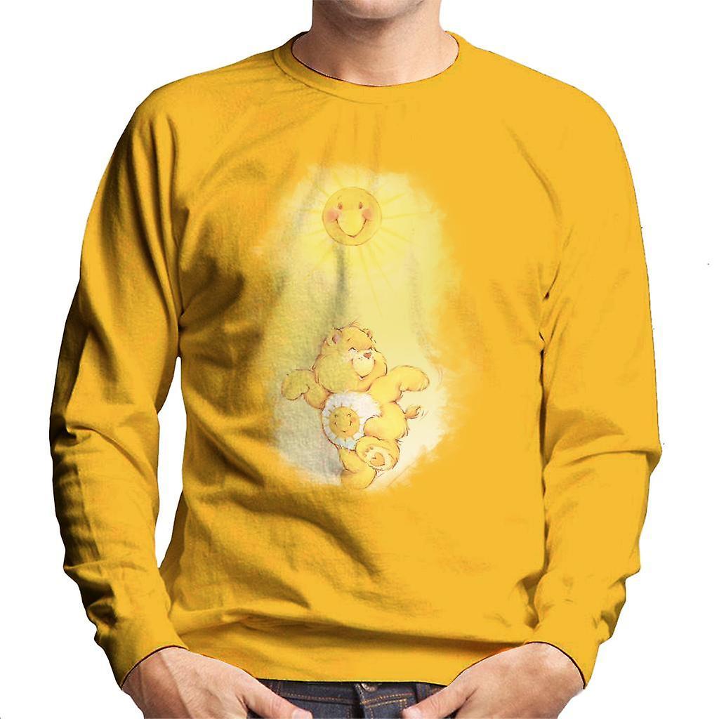 Care Bears Funshine Bear Dancing In The Sun Men's Sweatshirt Gold Small