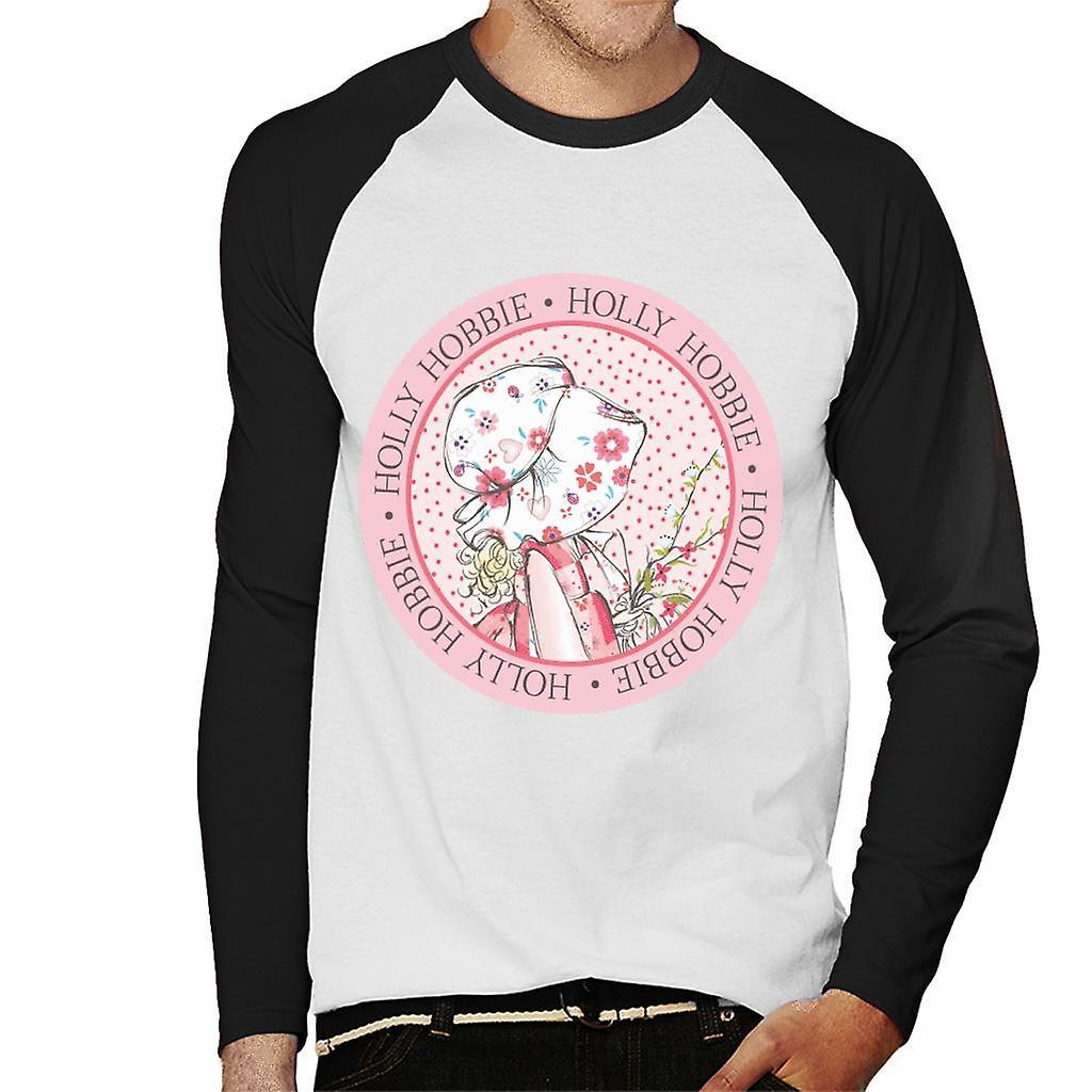 Holly Hobbie Circle Men's Baseball Long Sleeved T-Shirt White/Black Medium