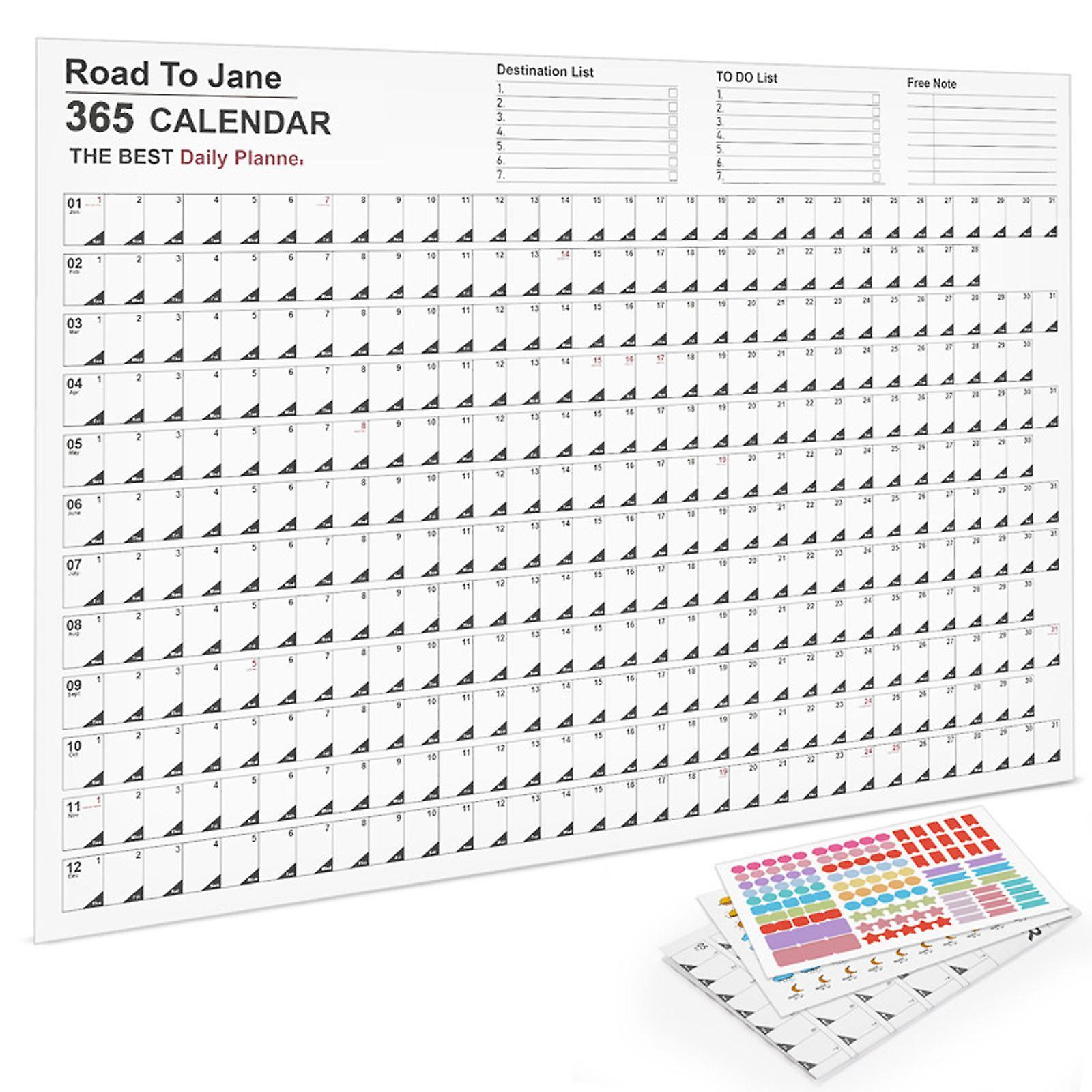 Congjing Wall Calendar  Large Wall Planner Annual Planner Yearly Planner Monthly Planner  Planner International Calendar