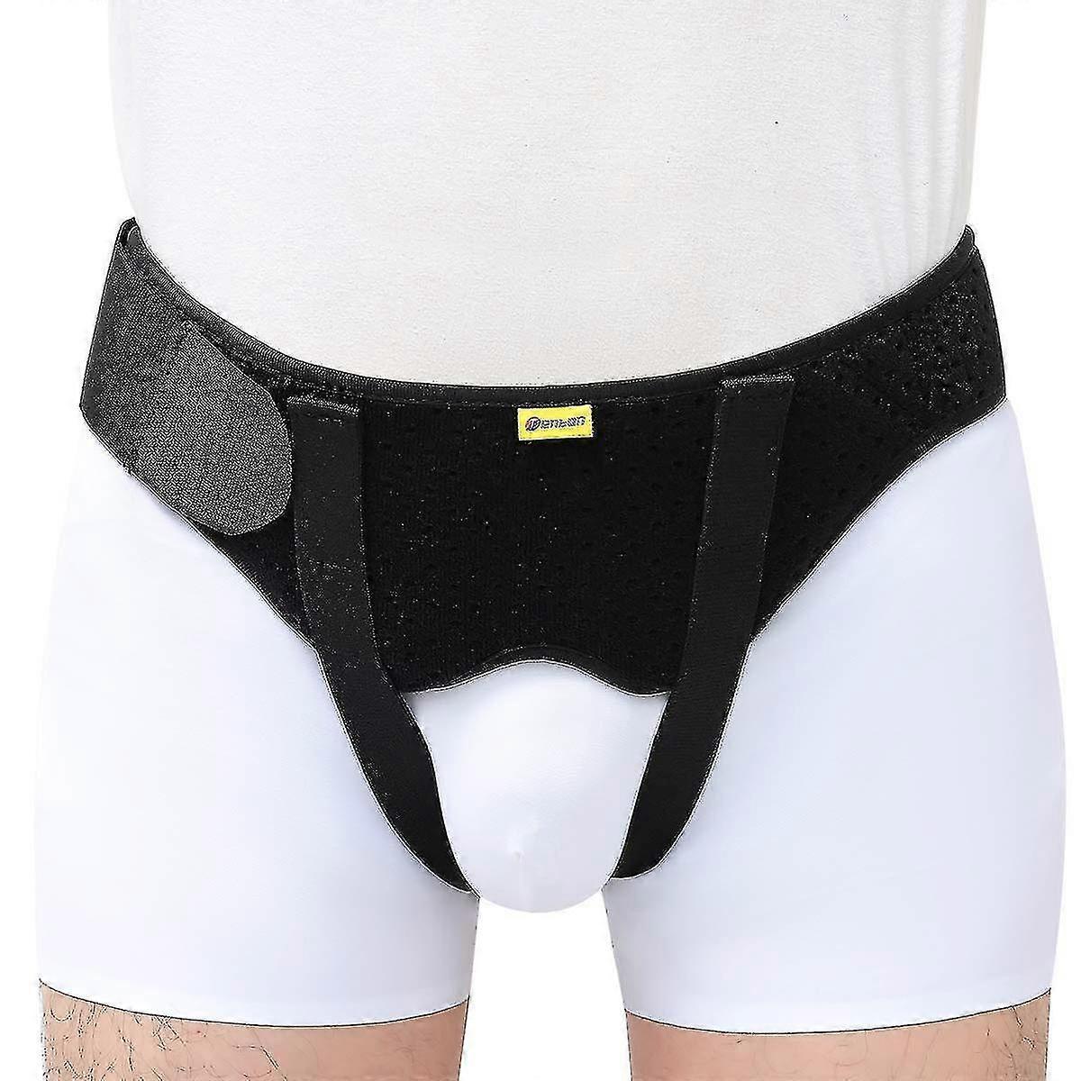 Unbrand Men Inguinal Hernia Support Belt Double Groin Hernia Pain Relief Truss Brace Men L