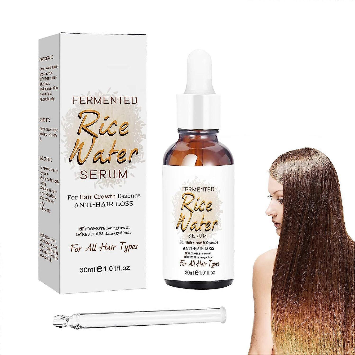 Shanxi Shuishuidiansan Trading Fermented Rice Water Serum, Rice Water for Hair Growth, Essence, Anti-Hair Loss, for Thinning Hair and Hair Loss 30ml