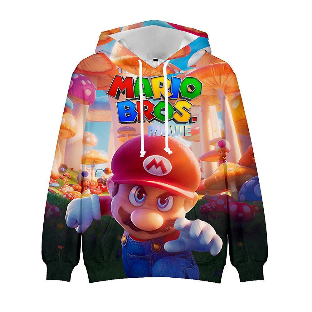 Bestdaily Super Mario Bros Kids 3d Printing Hoodies Boys Girls Casual Hooded Pullover Jumper Sweatshirt Tops Xmas Gifts B 5-6 Years