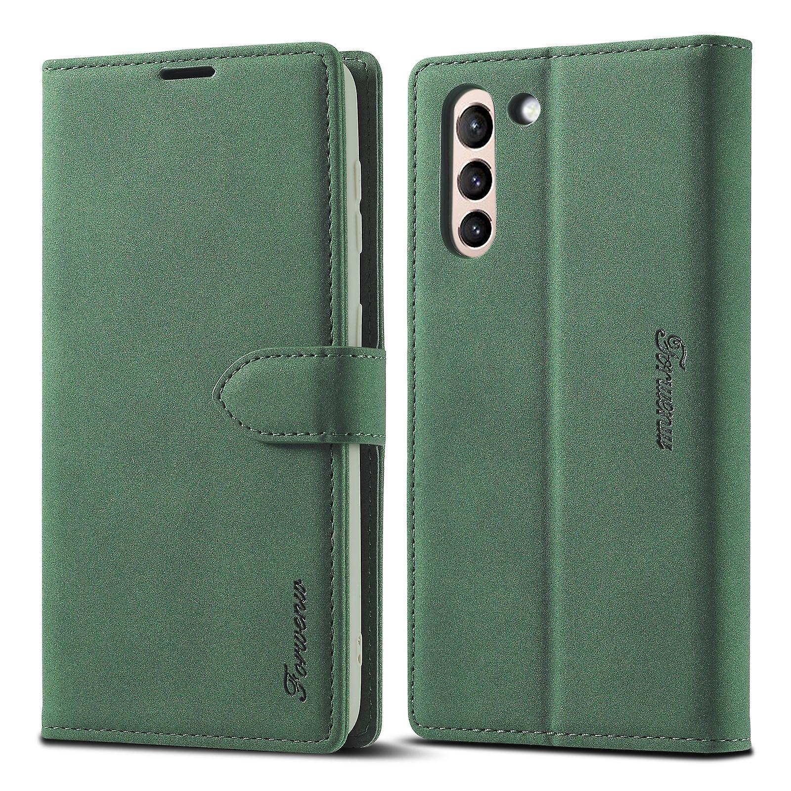 Forwenw For Samsung Galaxy S21 5g Magnetism Leather Case Green