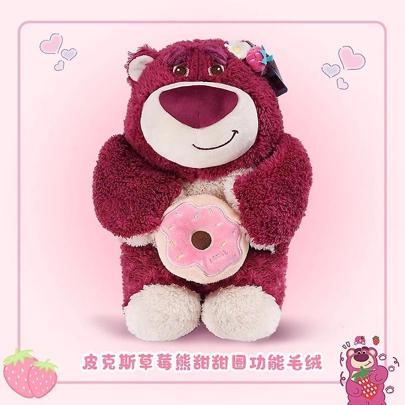 Begleri Toy Story Lotso Plush Toy Cartoon & Cute Teddy Bear Hugging Donut Soft And Comfortable Stuffed Doll Valentine's Day Gift 25cm I 9.8in