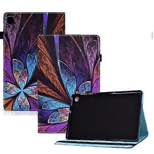 Mycase For Samsung Galaxy Tab A9+ Colored Drawing Elastic Band Smart Leather Tablet Case Colorful Flower