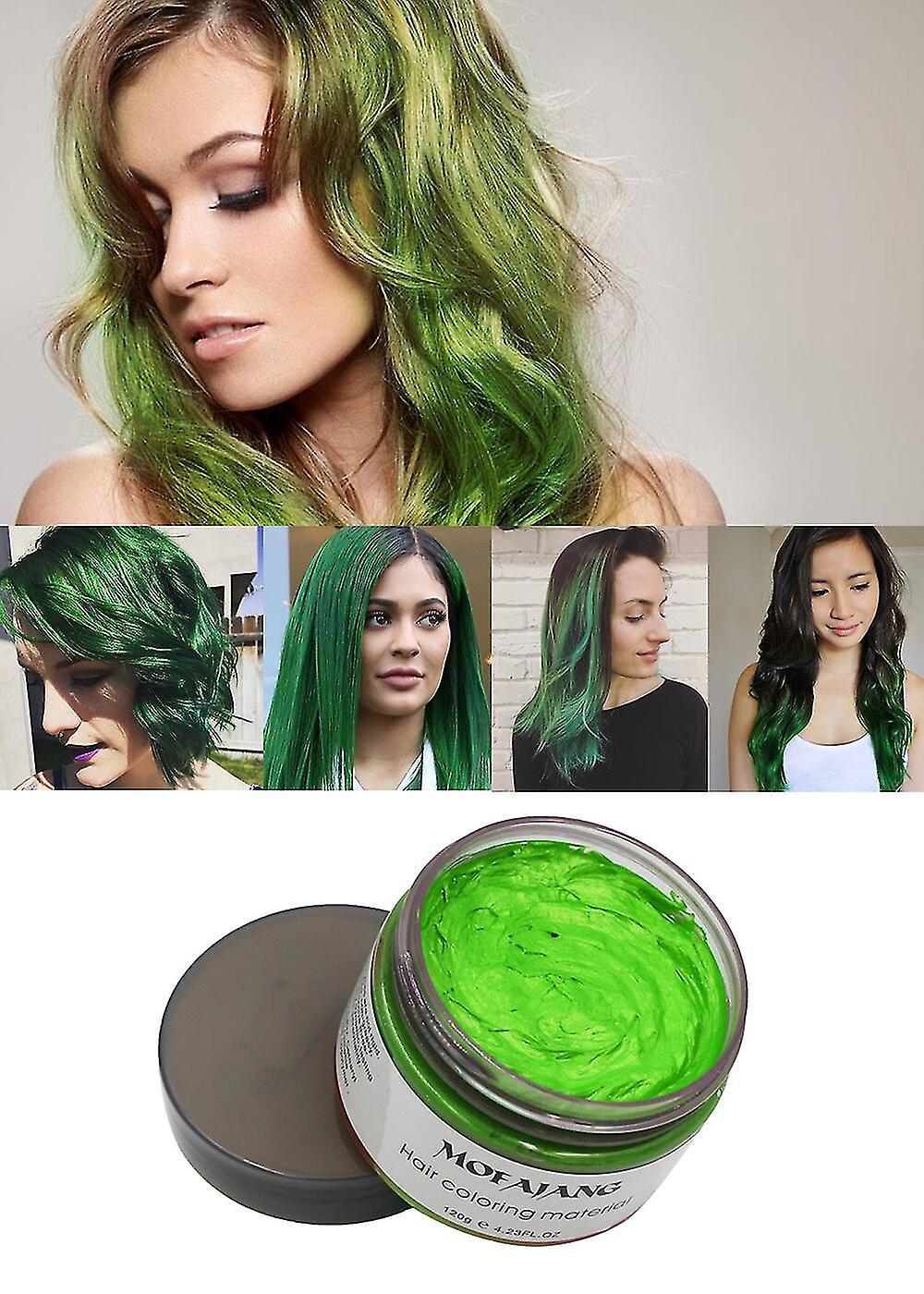 Le Contente Temporary Hair Color Wax Disposable Hair Coloring Cream Mud Natural Hair Styling Clays Dye Green