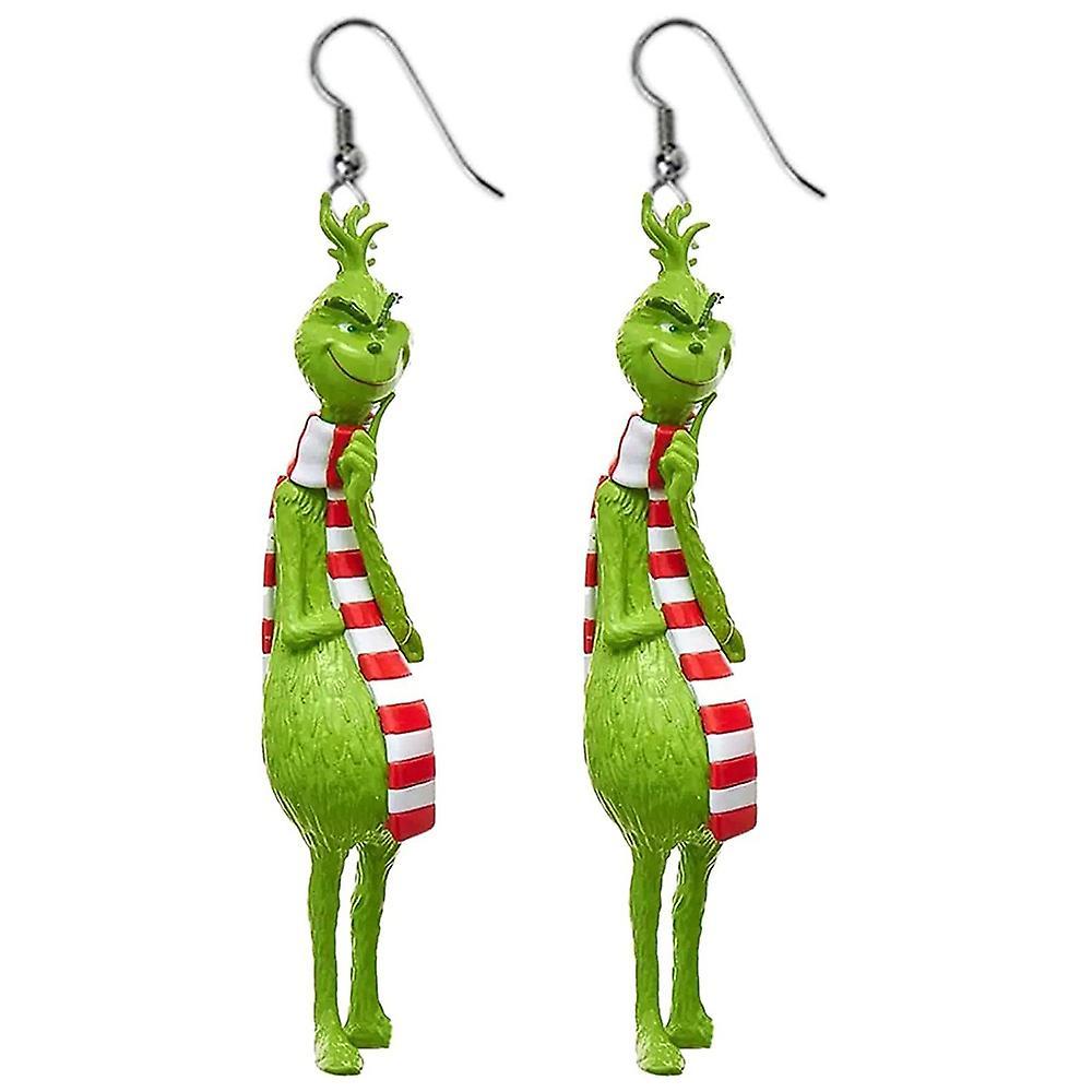 Liliang Merry Christmas Grinnch Fun Dangle Earrings Figure Pendant Jewellery Ornaments C