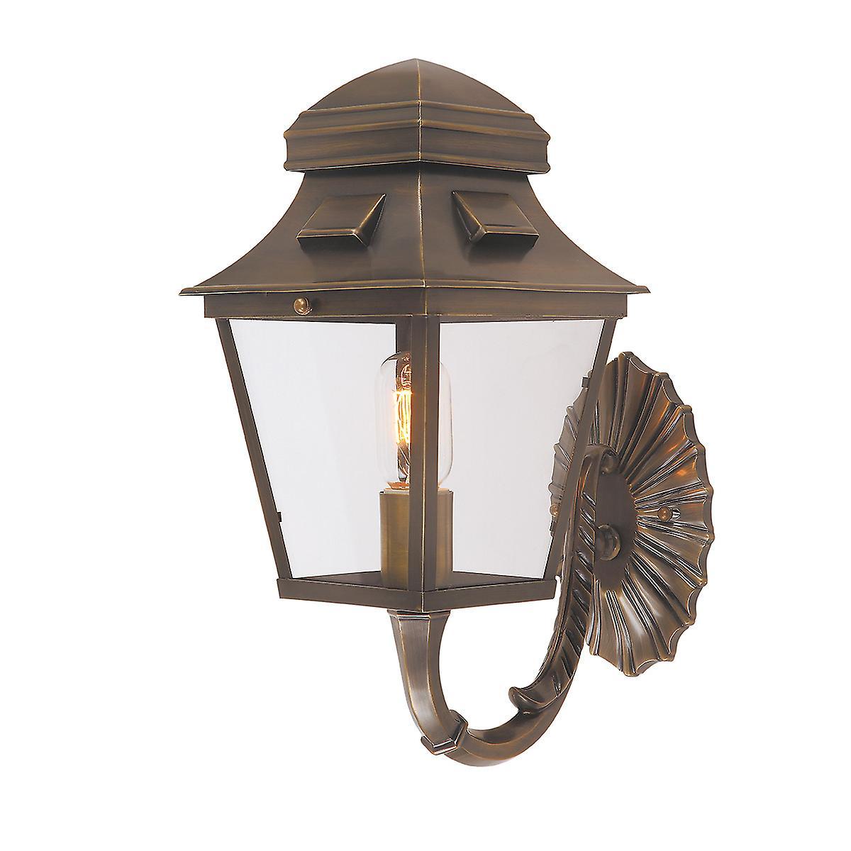 St Paul 1 Light Outdoor Wall Lantern Light Brass IP44 E27