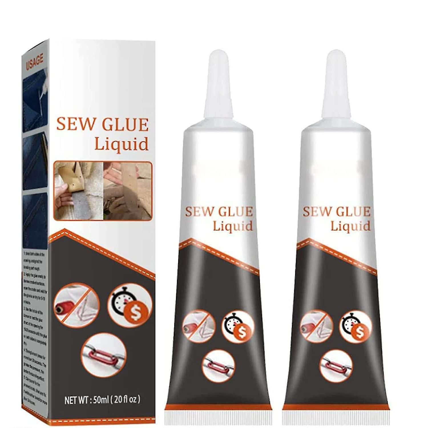 Tianzun Cloth Repair Sew Glue 50ml, 2023 New Instant Sew Glue Bonding Liquid, Washable Quick Bonding Fix Fast Dry Sew Glue 2pcs