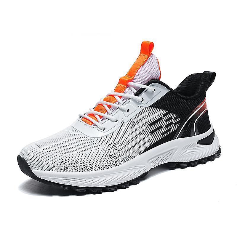 AFFINEST Men Sneakers Breathable Running Shoes Fashion Sport Shoes 229 White Black 39