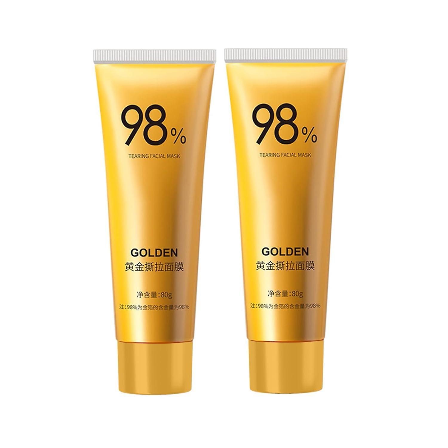 Frusde Golden Peel Off Mask, 98.4% Gold Foil Peel-Off Mask, Gold Foil Peel Off Mask, 24K Gold Face Mask, Anti Ageing Wrinkle Lifting Mask 2pcs