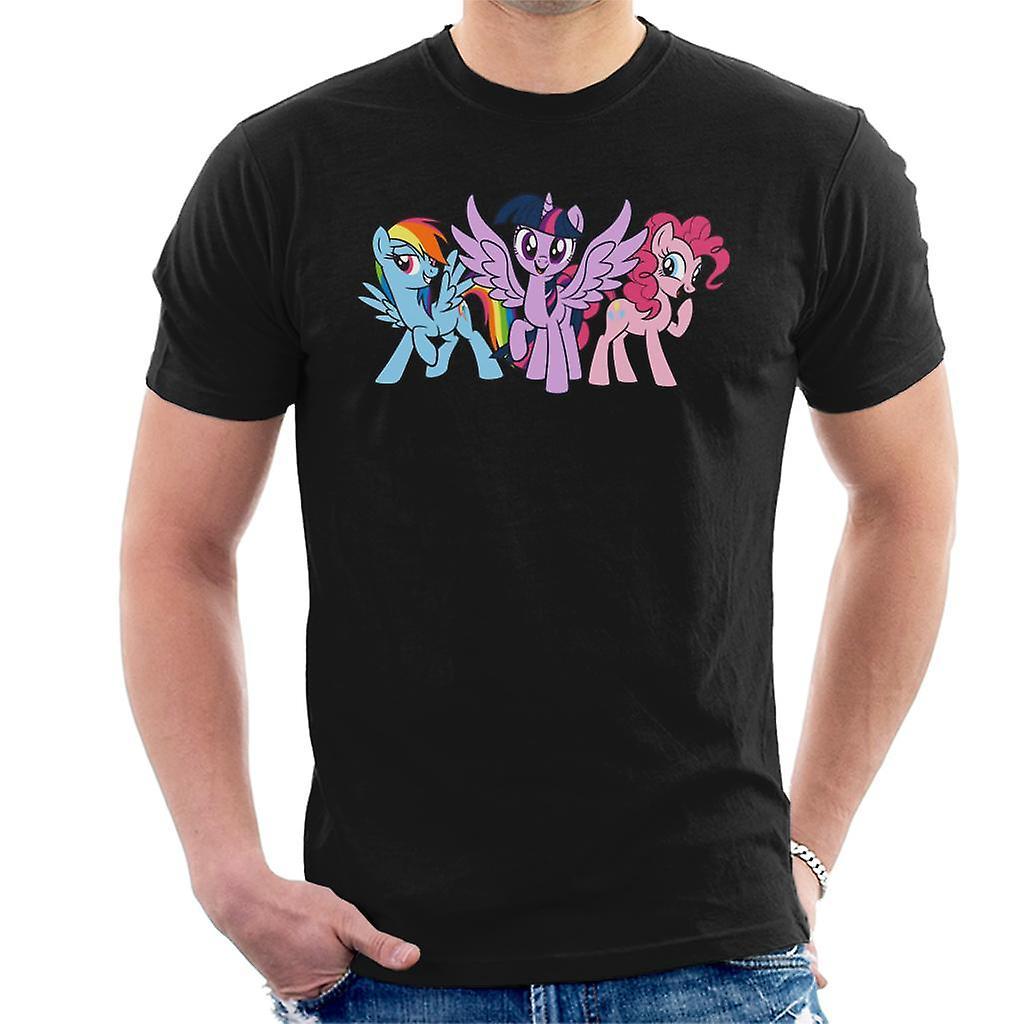 My Little Pony Trio Smiling Men's T-Shirt Black X-Large