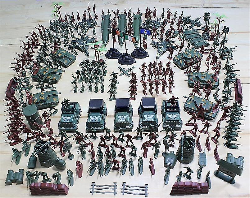 307Pcs/set Plastic 4cm Military Soldier Model Set Handbag Boys Toy DIY Educational Action Figures Accessories Banmo