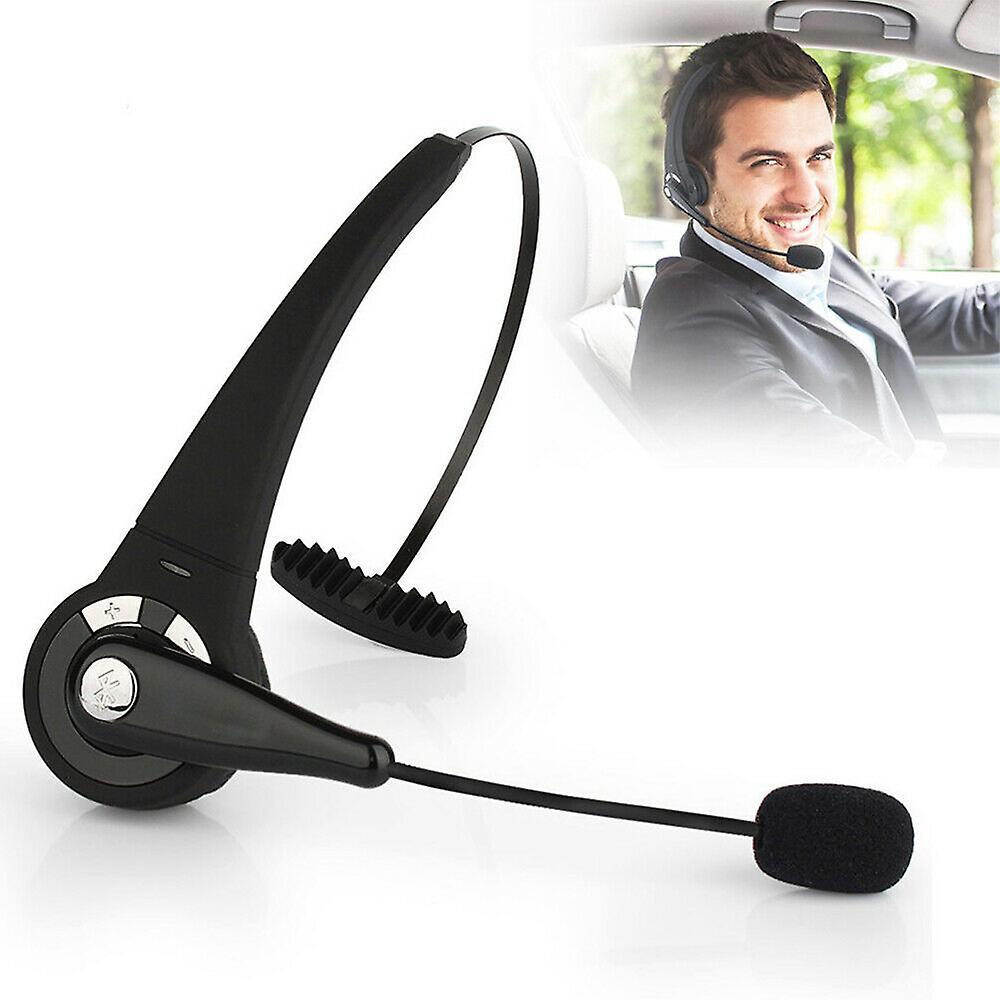 El Contente Wireless Headset Truck Driver Noise Cancelling Over-head Bluetooth Headphones With Charging Base Black