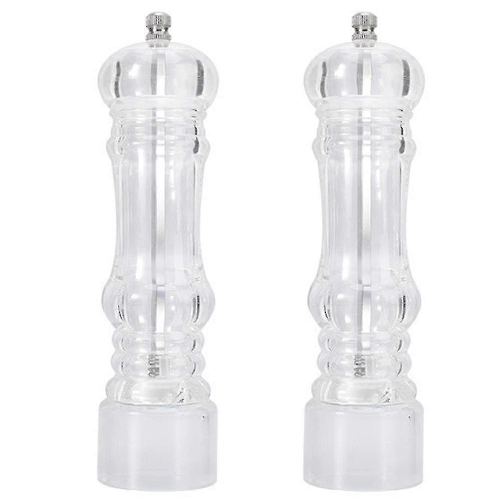 Bosheng Manual Pepper Mill And Salt Shaker Set - Transparent Adjustable Grinder And Cellar - Acrylic, Clear large