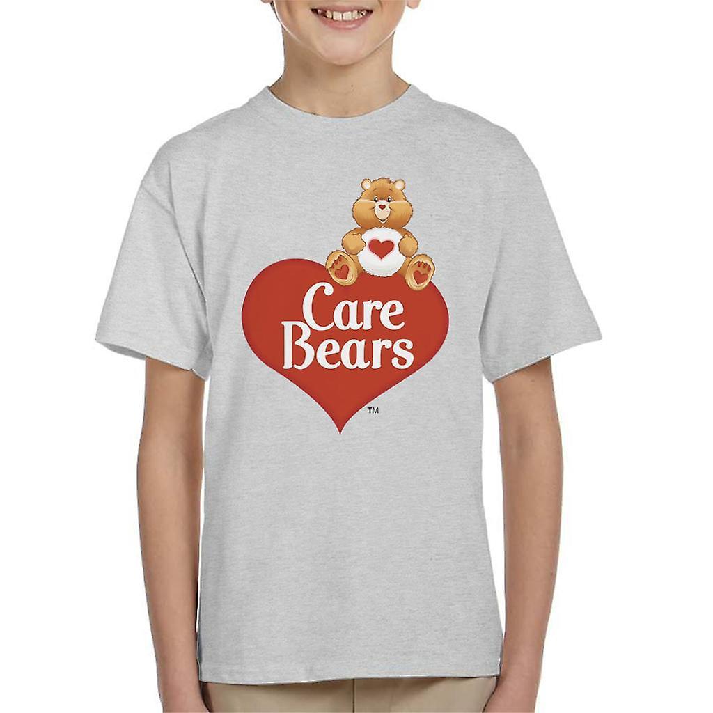 Care Bears Logo Tenderheart Bear Kid's T-Shirt Heather Grey Large (9-11 yrs)