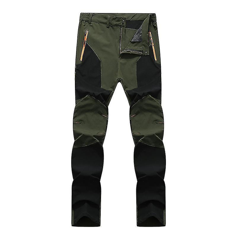 Guangzhou Yunlong Trading Co., Men's Windproof Waterproof Breathable Quick-Drying Hiking Pants BlackGreen L