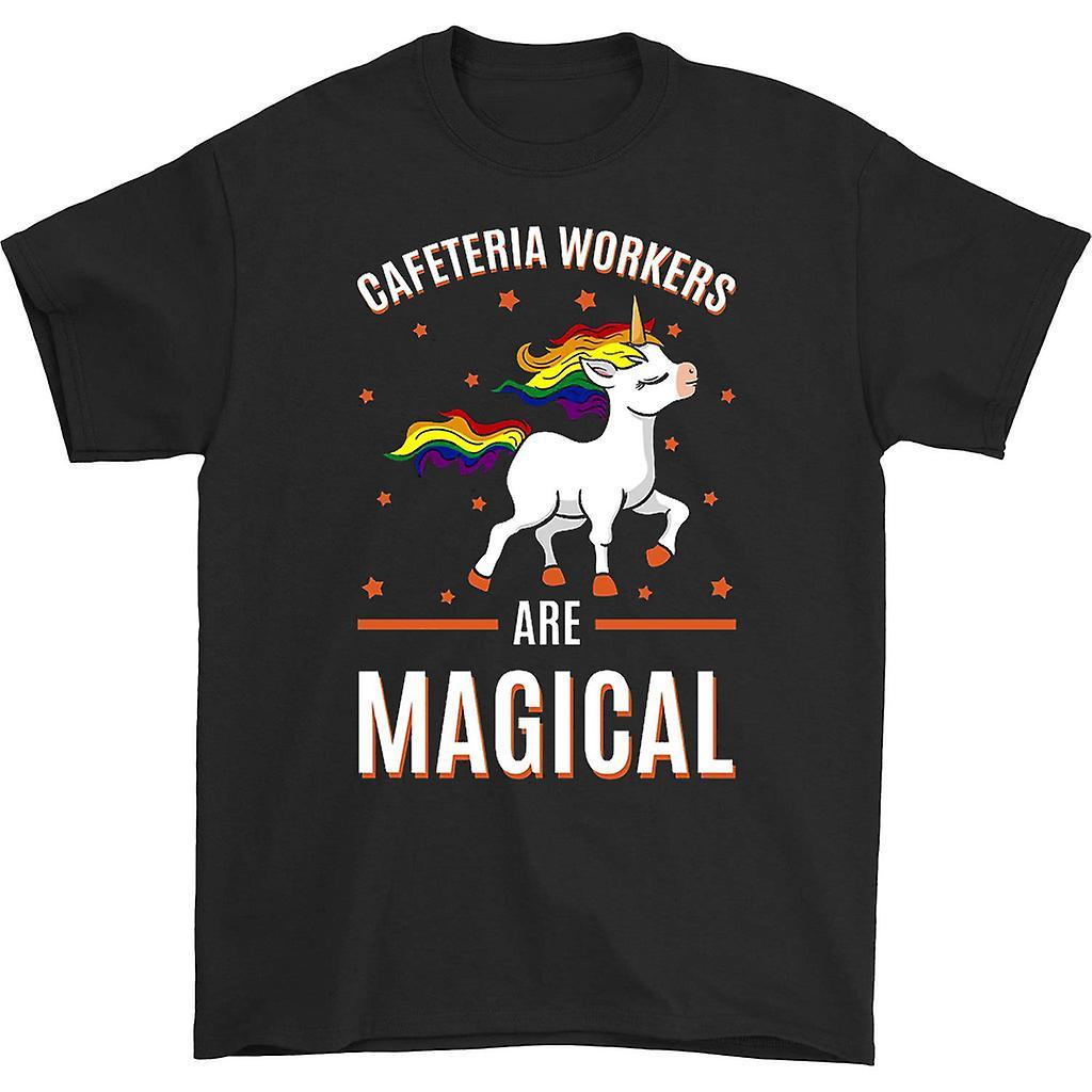 HISHARK Cafeteria workers are magical t-shirt Black L