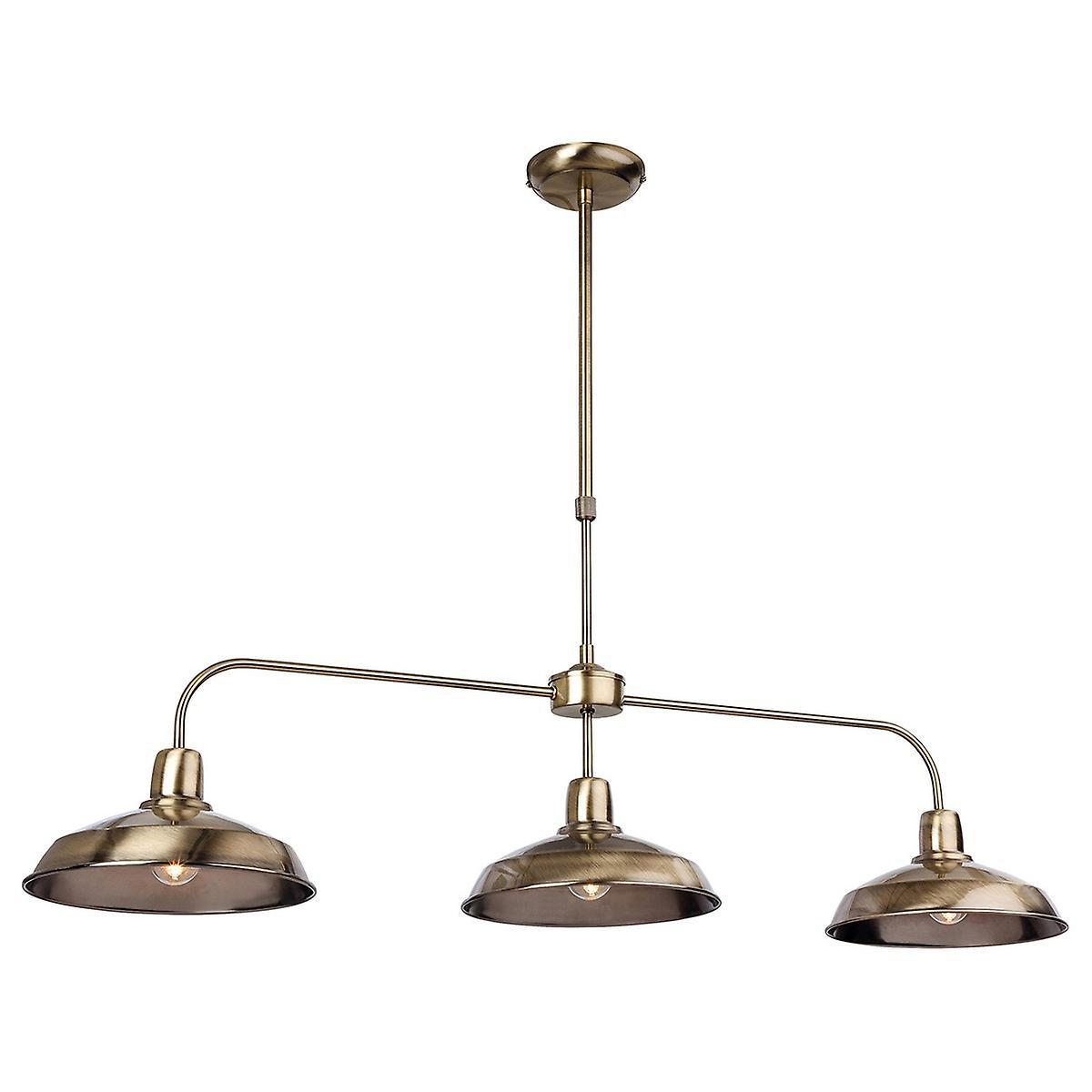 Firstlight Lighting Lounge 3 Light Ceiling Pendant Bar Antique Brass, E14