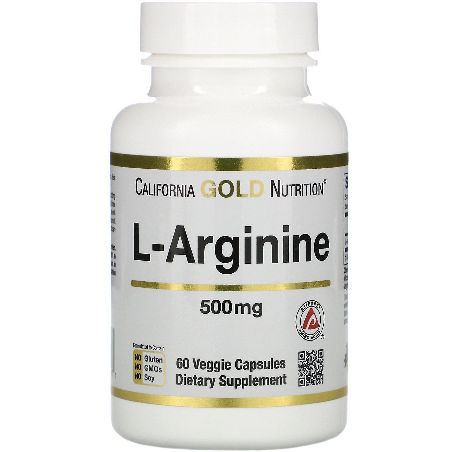 California Gold Nutrition, L-Arginine, AjiPure, 500 mg, 60 Veggie Caps