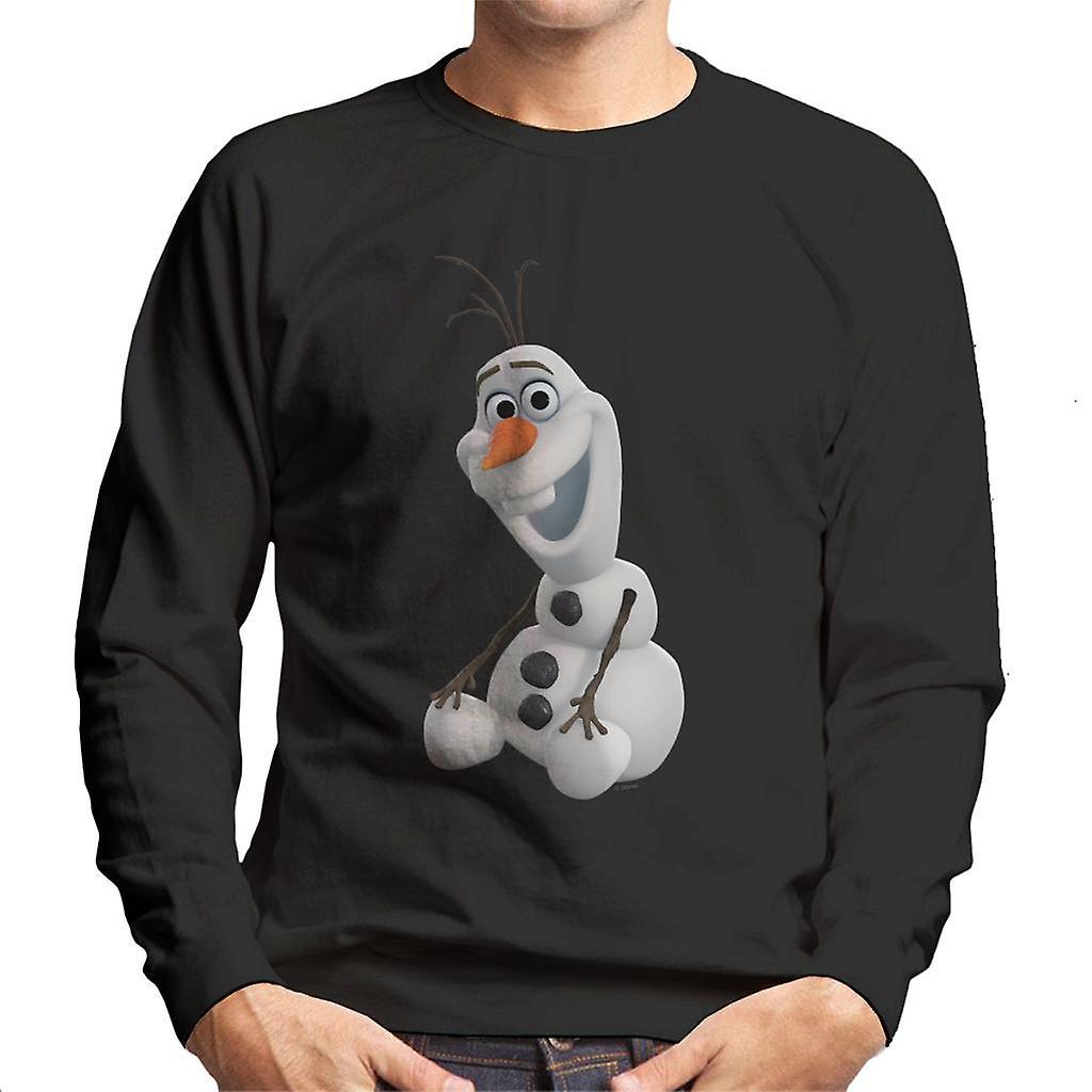 Disney Frozen Olaf The Snowman Sitting Men's Sweatshirt Black Medium