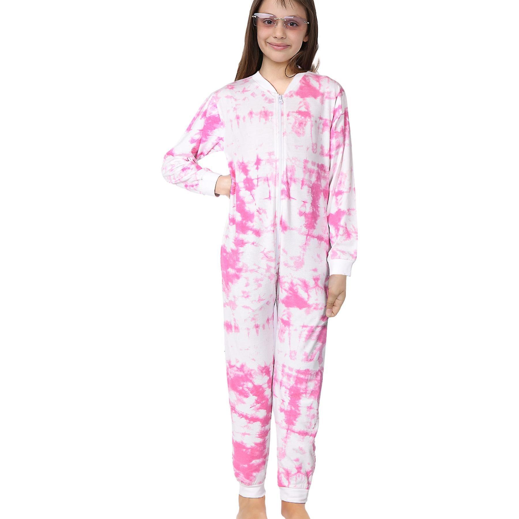 A2Z 4 Kids Kids Girls 100% Cotton Leopard Print Onesie Tie Dye Pink 7-8 Years