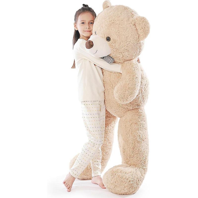 Jielin Big Teddy Bear 4Ft Giant Soft Stuffed Animals Cute Plush Toy 1.4M Light brown