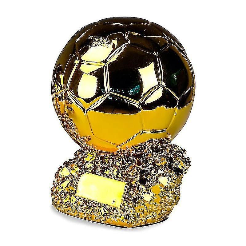 Tikuajgift 2022 Golden Ball Trophy Benzema Soccer Final Scorer Model Resin Soccer Cup Fan Collection Souvenir Soccer Boots Shape Trophy 15cm