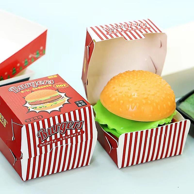 Uclac Simulation Burger Stress Relief Toy Stress Ball 3D Squishy Hamburger TPR Decompression Squeeze Ball Sensory Gifts Party Adults Multicolor