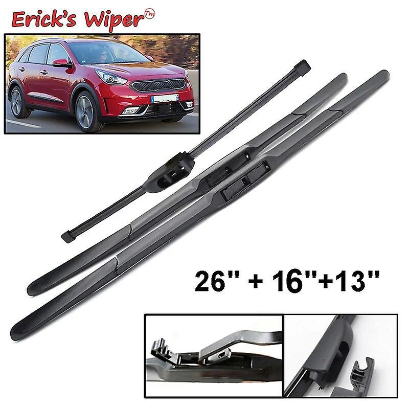 Bicaco Wiper Front & Rear Wiper Blades Set For Kia Niro 2016 - 2020 Windshield Windscreen Window Car Rain Brushes 26"+16"+13"