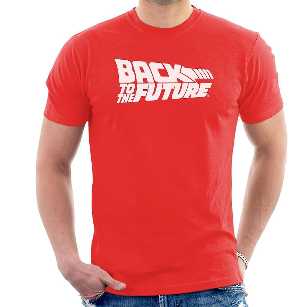 Back to the Future White Logo Men's T-Shirt Red Medium