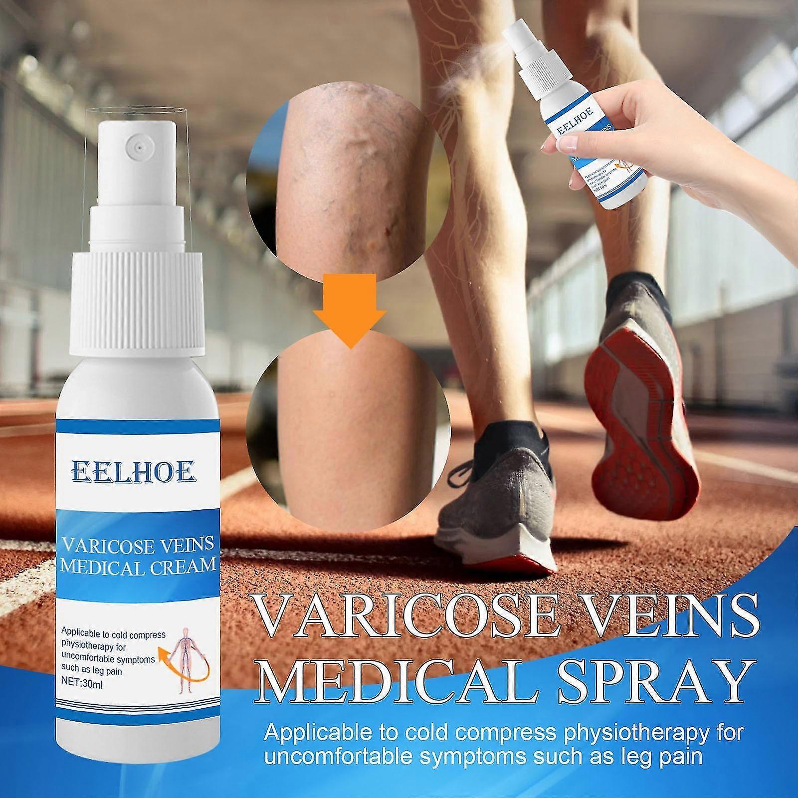 Lertenys Varicose Veins Spray, Varicose Vein Massage Cream, For Leg Cramps Foot Cramps 30ml