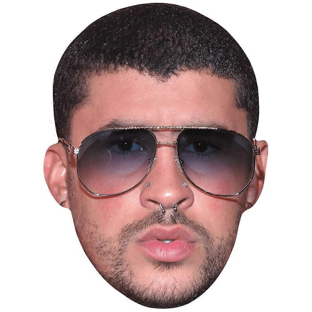 Celebrity Cutouts Bad Bunny (Shades) Celebrity Mask, Flat Card Face