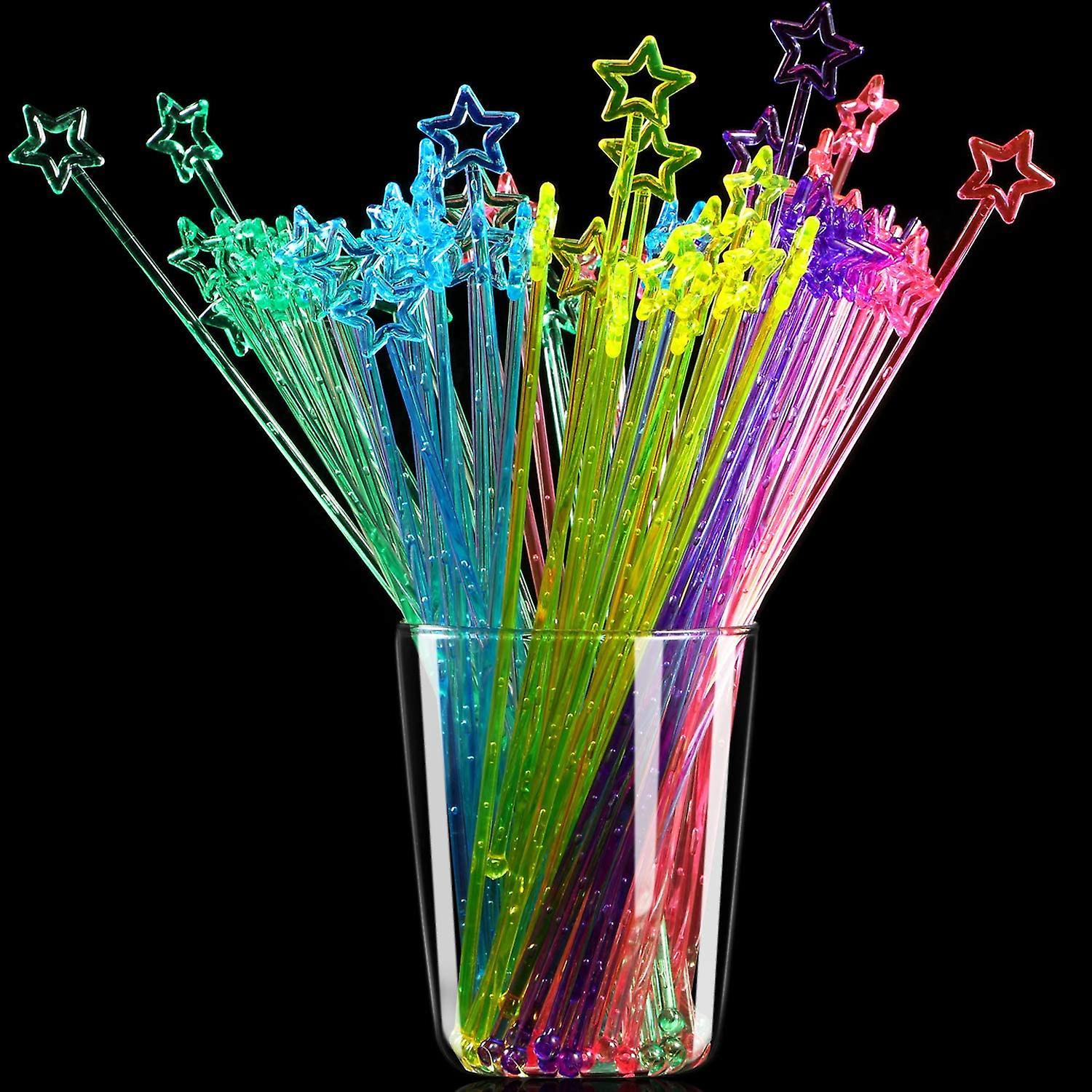 Tinor 30 Pack Bartending Sticks Cocktail Mixer Plastic Sticks Disposable Plastic