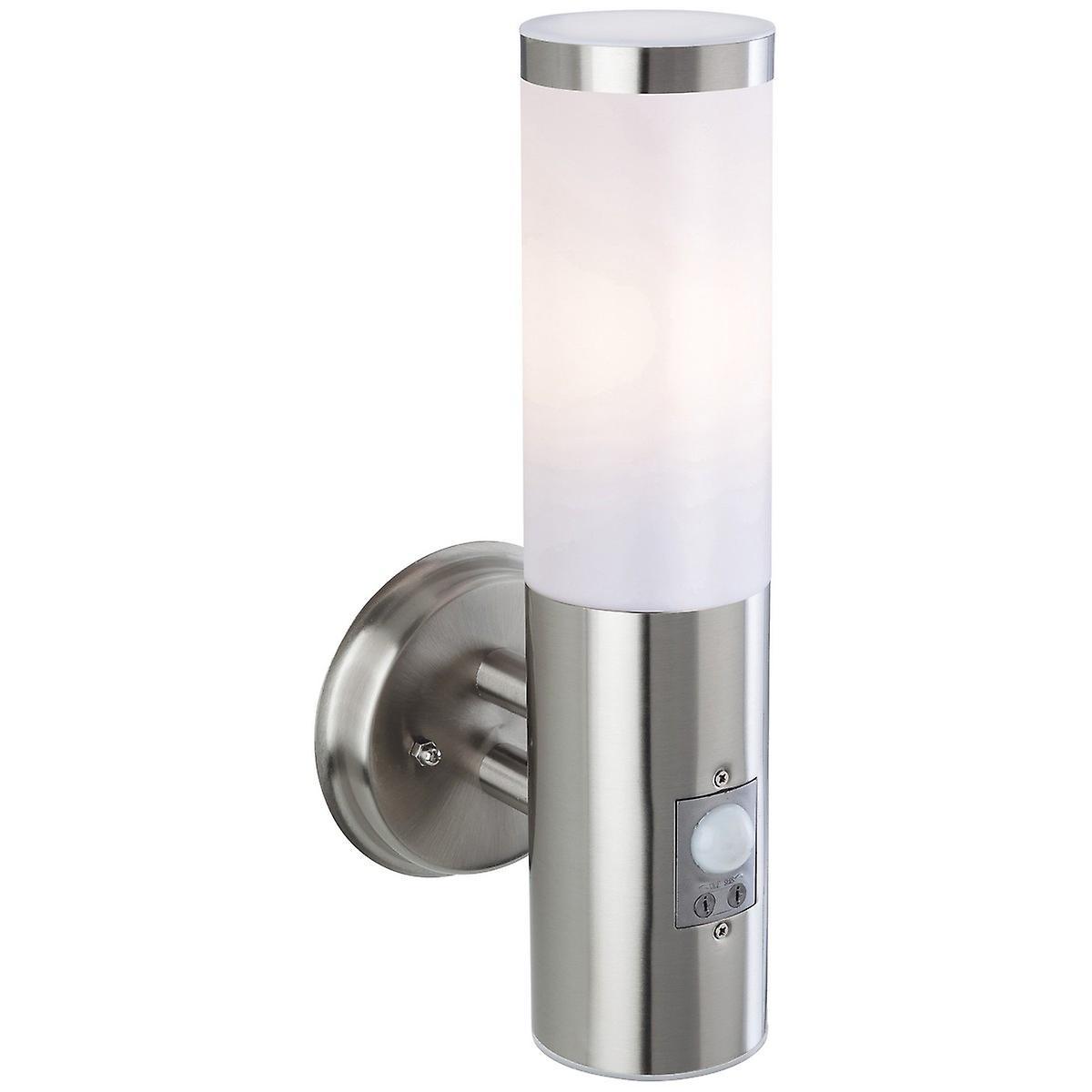 Plaza 1 Light Outdoor Wall Light Light PIR Stainless Steel IP44 E27