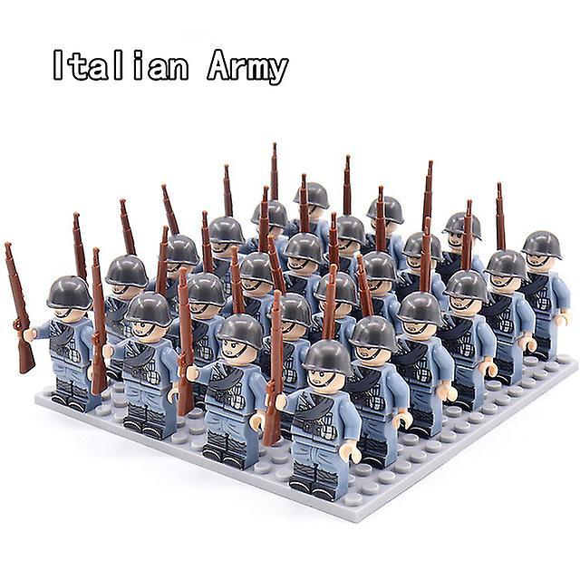 24pcs  Military Army Soldier Soviet US UK German France Building Blocks Set Model Bricks Action Figures Weapon Toys Kids Gift| |   - DZ-150