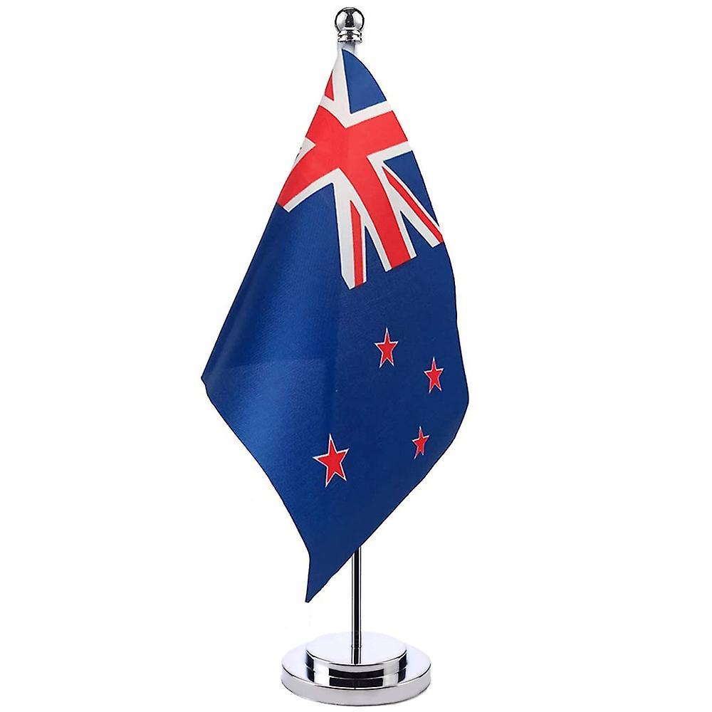 Scitoo 14x21cm New Zealand Desk Small Country Banner Meeting Room Boardroom Table Standing Pole The New Zealand National Flag