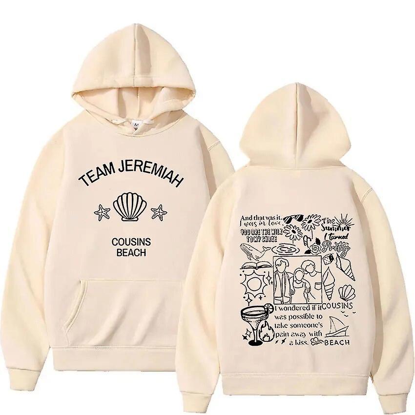 Cciyu 2023 The Summer I Turned Pretty Team Jeremiah Print Pullover Hoodie Men's Women Casual Fashion Long Sleeve Oversized Sweatshirt Khaki M