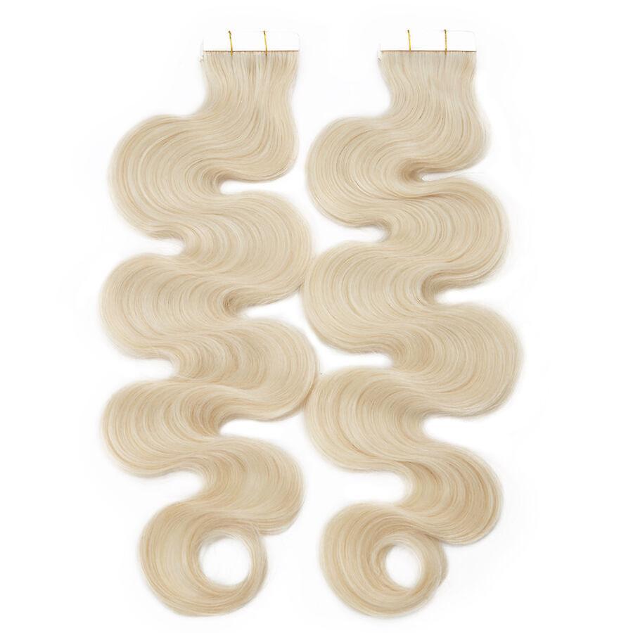 Sego Body Wave Tape In Hair Extensions Real Human Hair white&bleachblonde 24inch