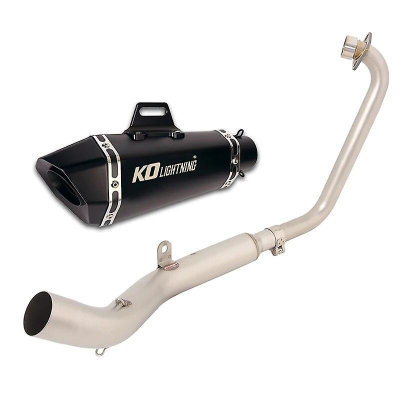 Loerss For Zontes Zt125 U1 Zt125 G1 2021-2023 Complete Exhaust System Motorocycle Header Mid Link Pipe 51mm Muffler Escape + Db Killer E