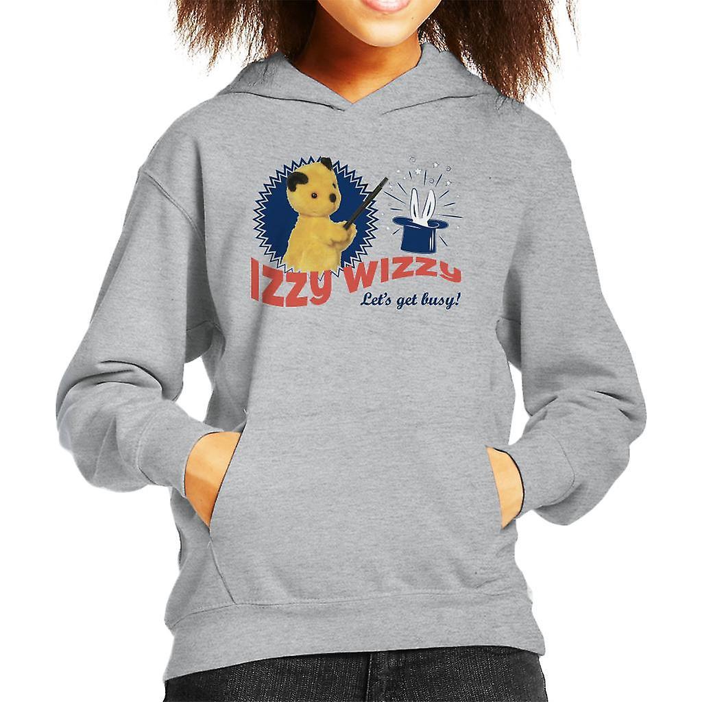 Sooty Retro Izzy Wizzy Let's Get Busy Kid's Hooded Sweatshirt Heather Grey Large (9-11 yrs)