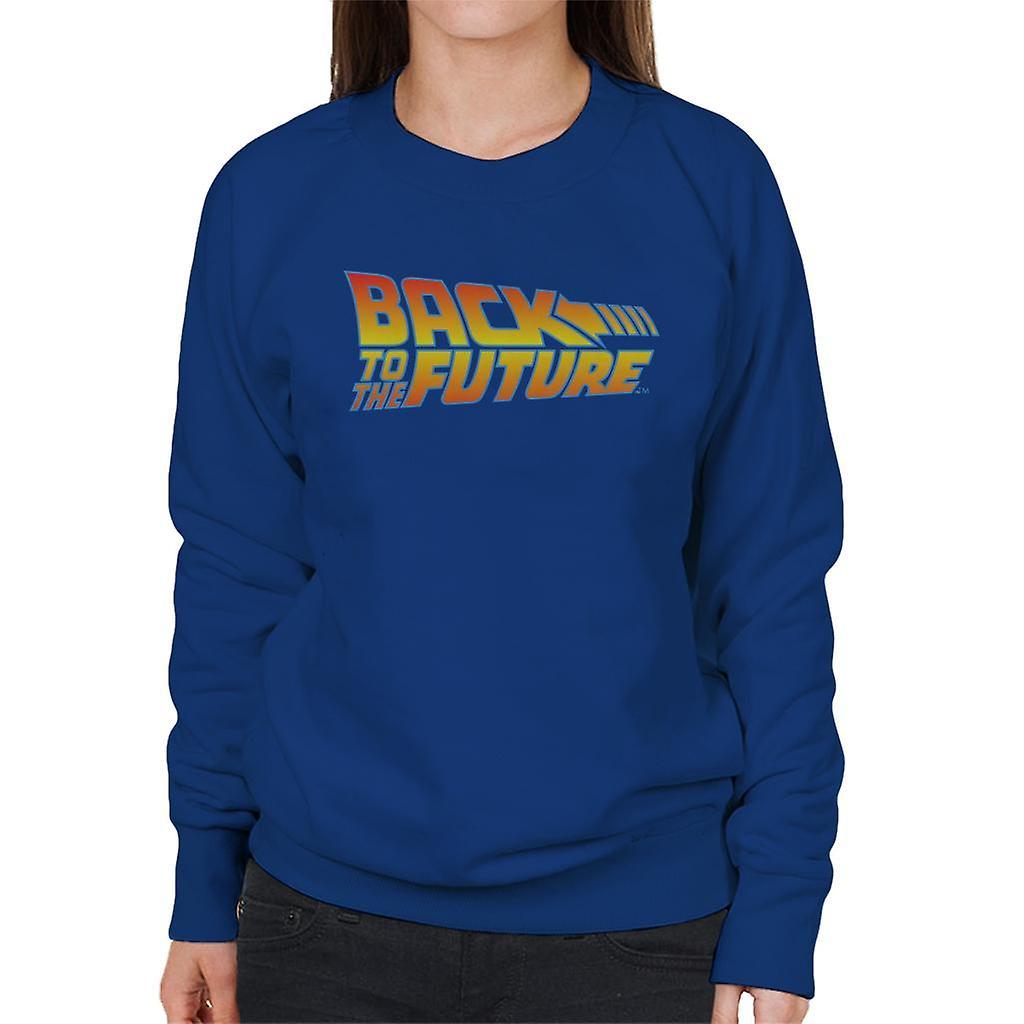 Back to the Future Classic Movie Logo Women's Sweatshirt Royal Blue Small