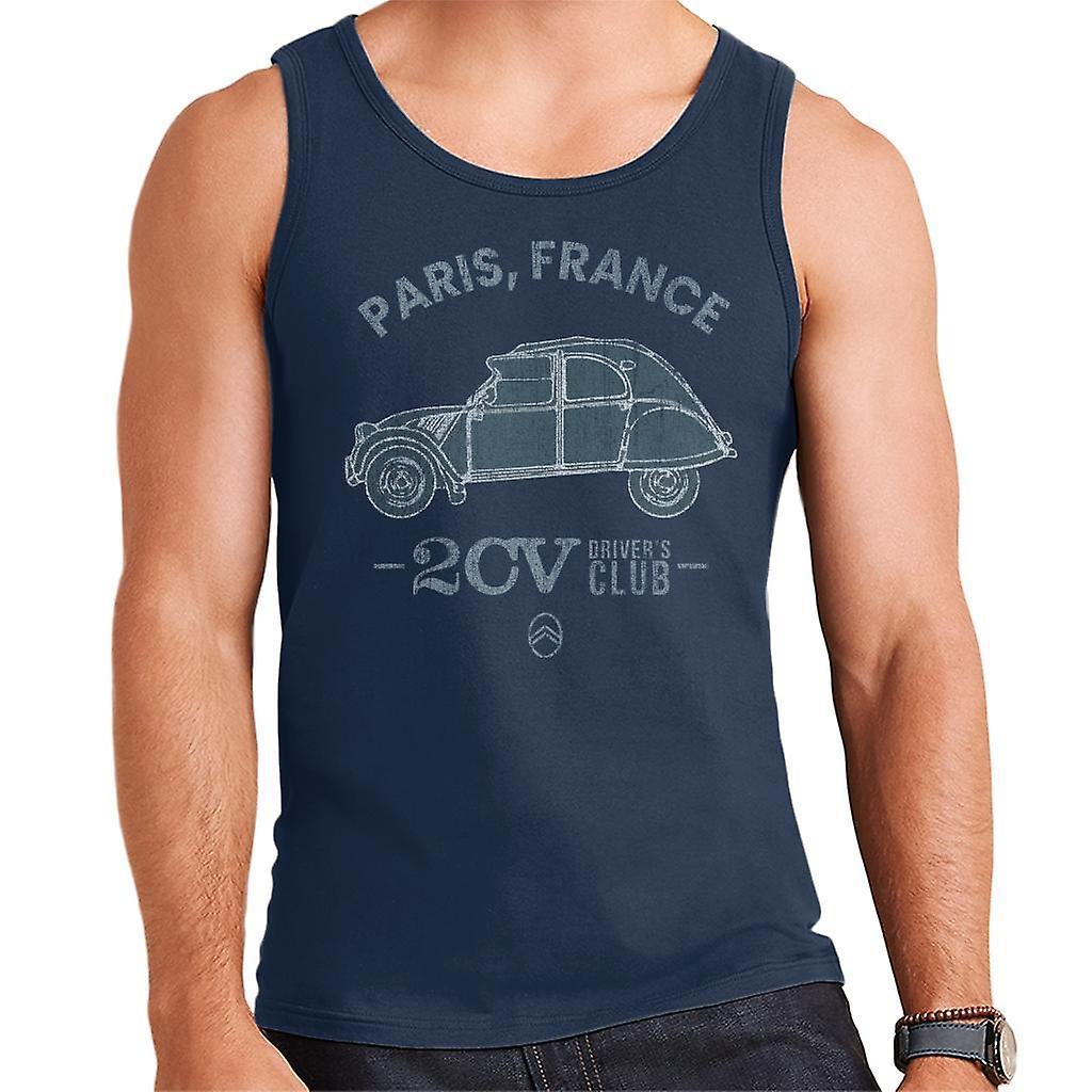 Citro�n Citroen 2CV Drivers Club Paris France Men's Vest Navy Blue XX-Large