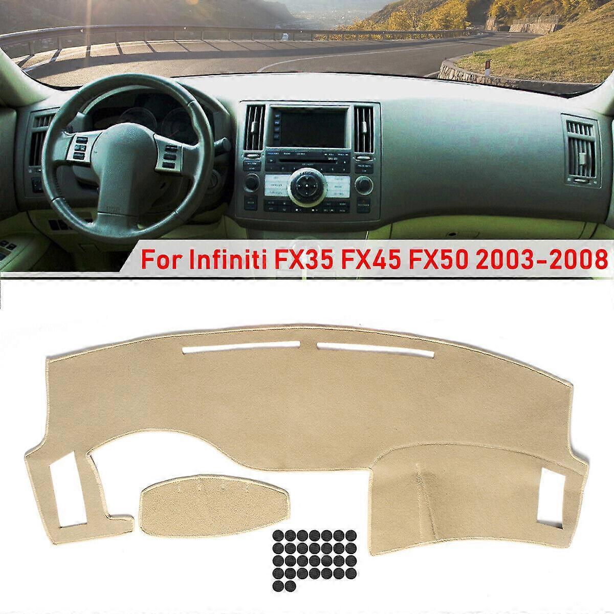 Lahdek Dashboard Dashmat Pad Dash Cover For Infiniti FX35 FX45 FX50 2003-2008 Beige