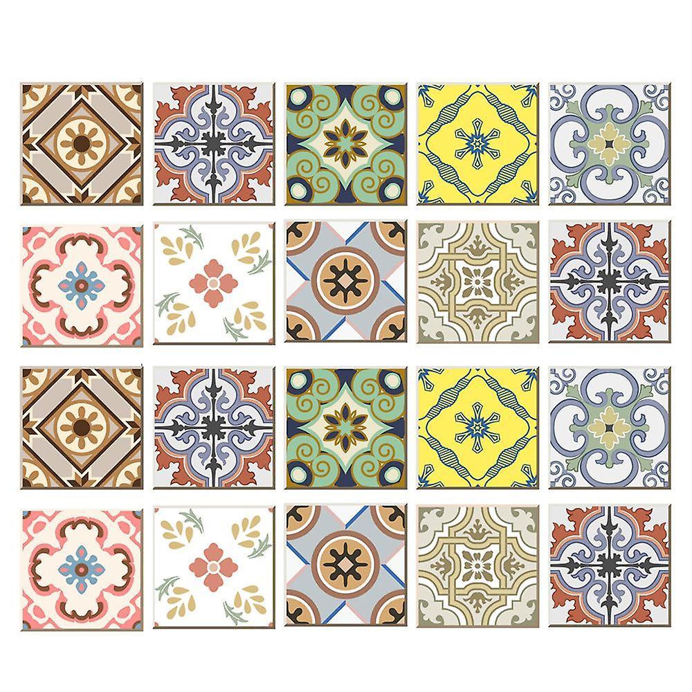 Jiekesen 20 pieces mosaic wall tiles stickers kitchen bathroom tiles stickers b 15x15cm